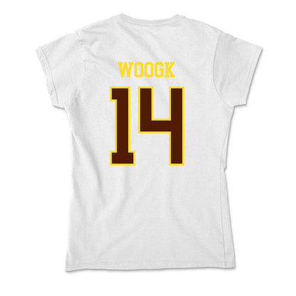 Western Michigan - NCAA Men's Ice Hockey : Colby Woogk - Soft Style Women’s T-Shirt-1
