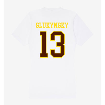 Western Michigan - NCAA Men's Ice Hockey : Grant Slukynsky - Women's V-Neck T-Shirt-1