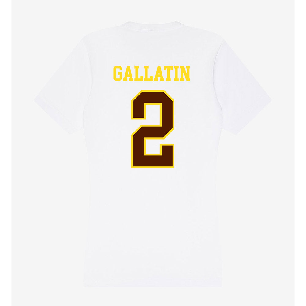 Western Michigan - NCAA Men's Ice Hockey : Grady Gallatin - Women's V-Neck T-Shirt-1
