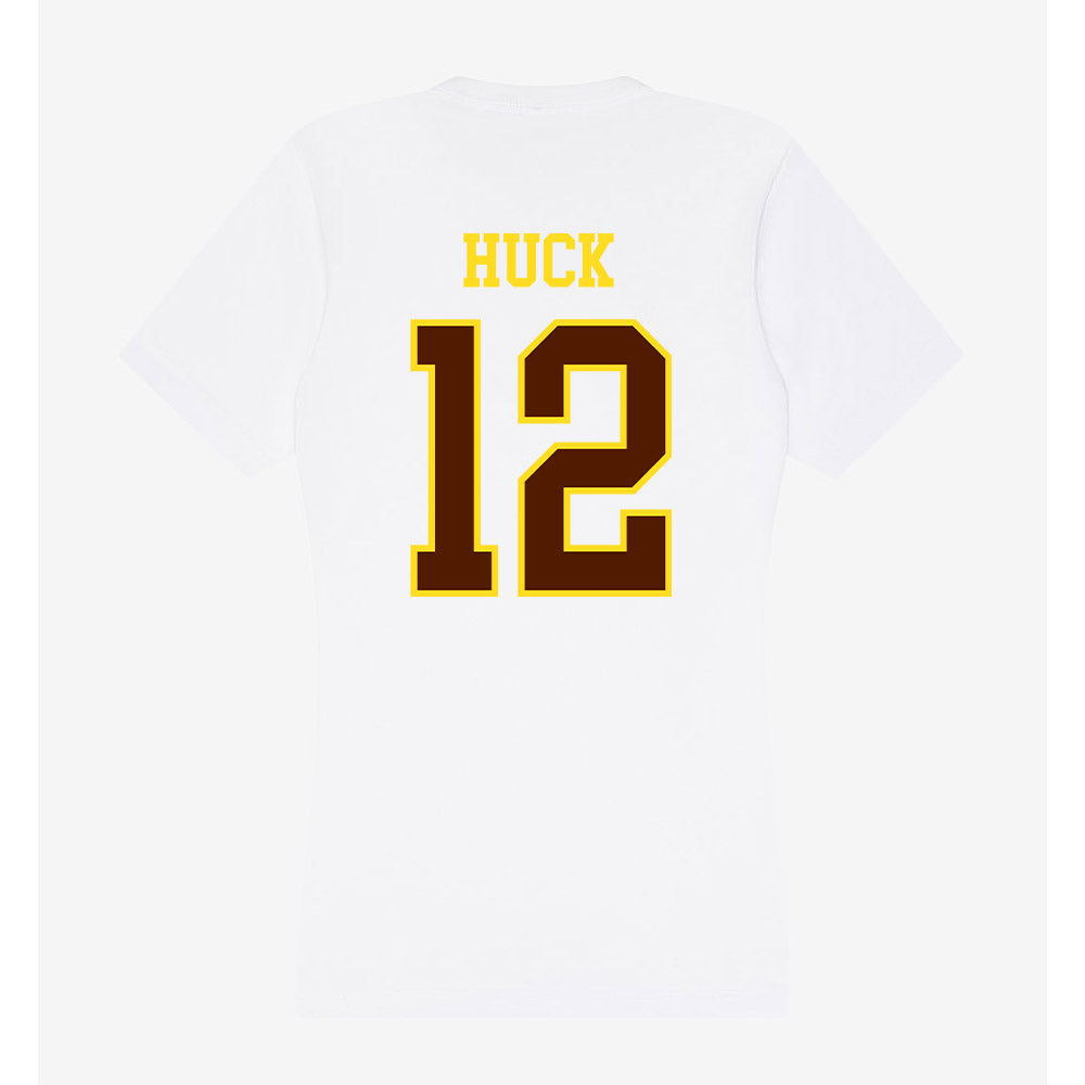 Western Michigan - NCAA Men's Ice Hockey : Samuel Huck - Women's V-Neck T-Shirt-1
