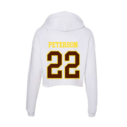 Western Michigan - NCAA Men's Basketball : Declan Peterson - Women's Crop Fleece Hooded Sweatshirt-1