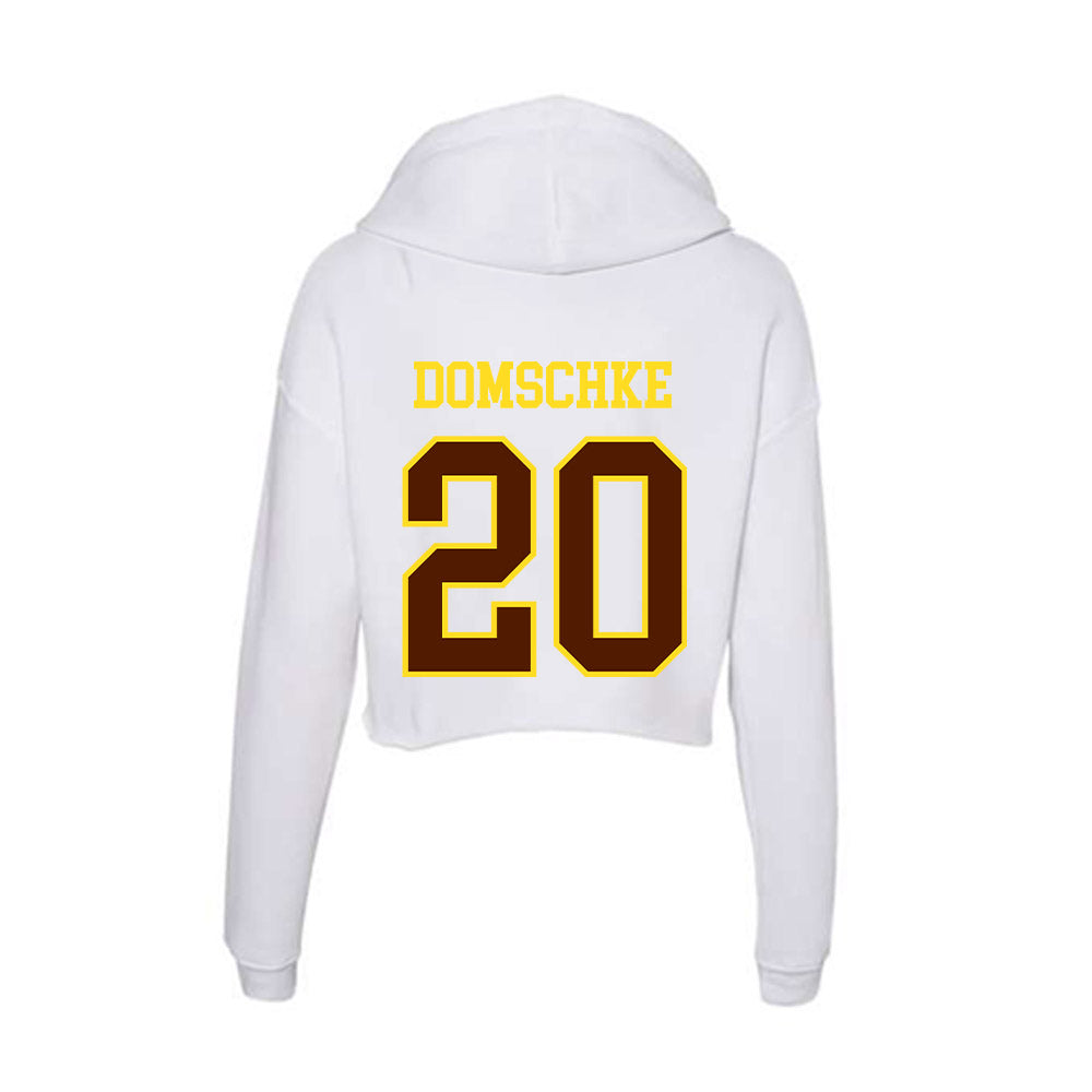 Western Michigan - NCAA Football : Palmer Domschke - Women's Crop Fleece Hoodie-1