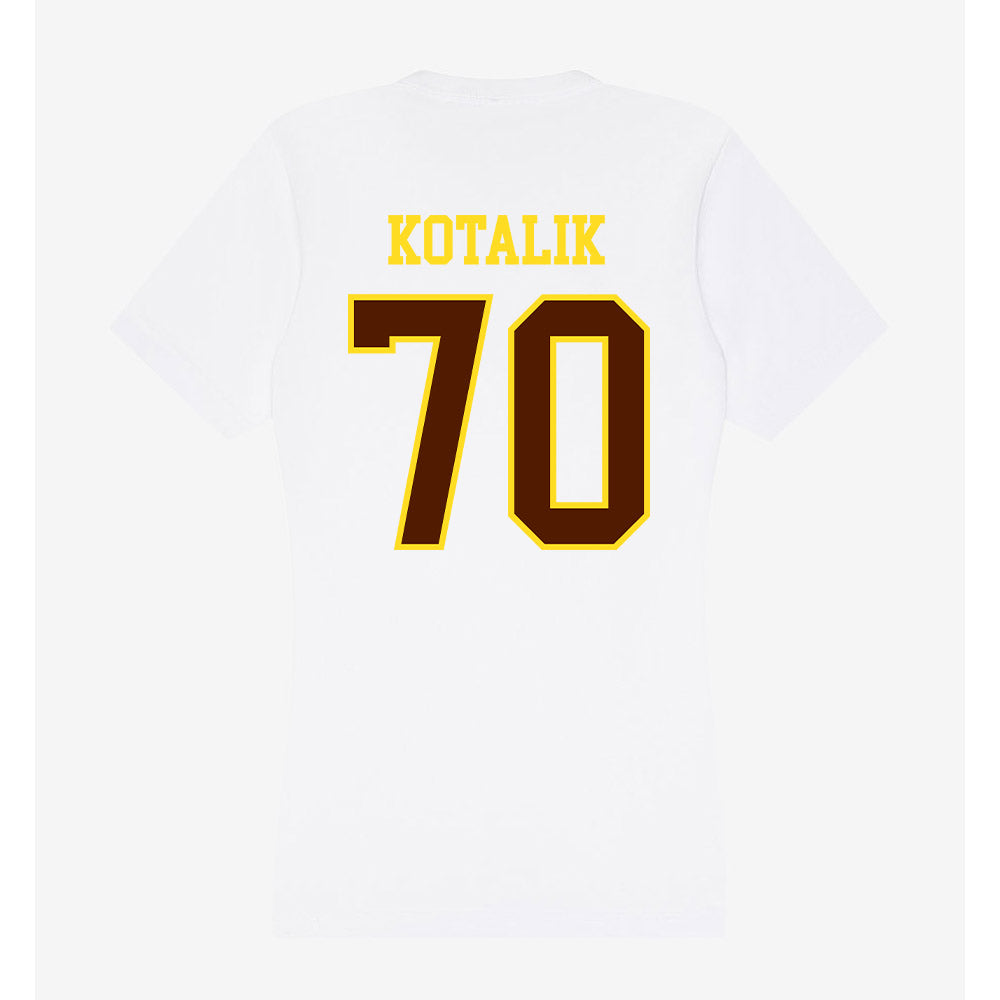 Western Michigan - NCAA Football : KJ Kotalik - Women's V-Neck T-Shirt-1