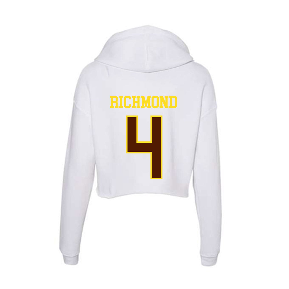 Western Michigan - NCAA Women's Volleyball : Leah Richmond - Women's Crop Fleece Hooded Sweatshirt-1