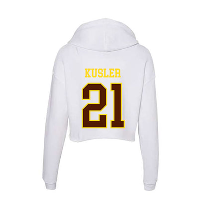 Western Michigan - NCAA Men's Ice Hockey : Ryan Kusler - Women's Crop Fleece Hoodie-1