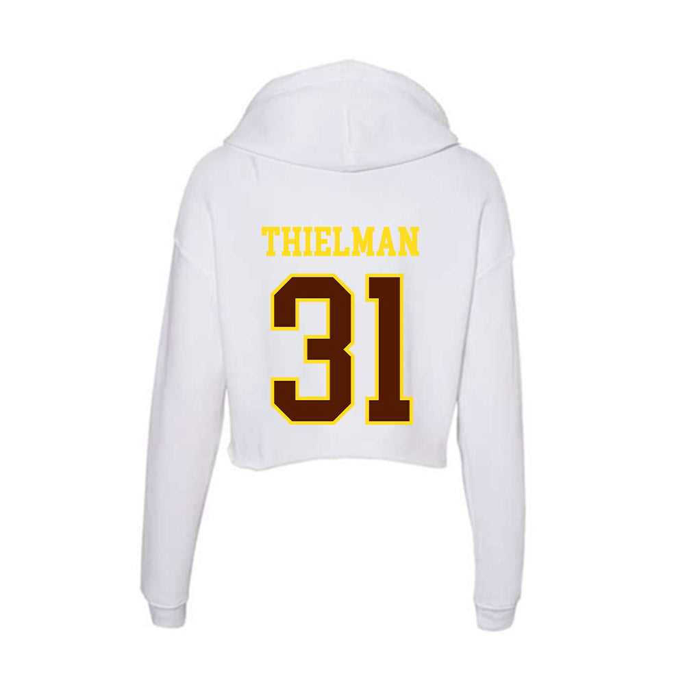 Western Michigan - NCAA Baseball : Avery Thielman - Women's Crop Fleece Hoodie-1