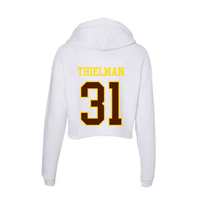 Western Michigan - NCAA Baseball : Avery Thielman - Women's Crop Fleece Hoodie-1
