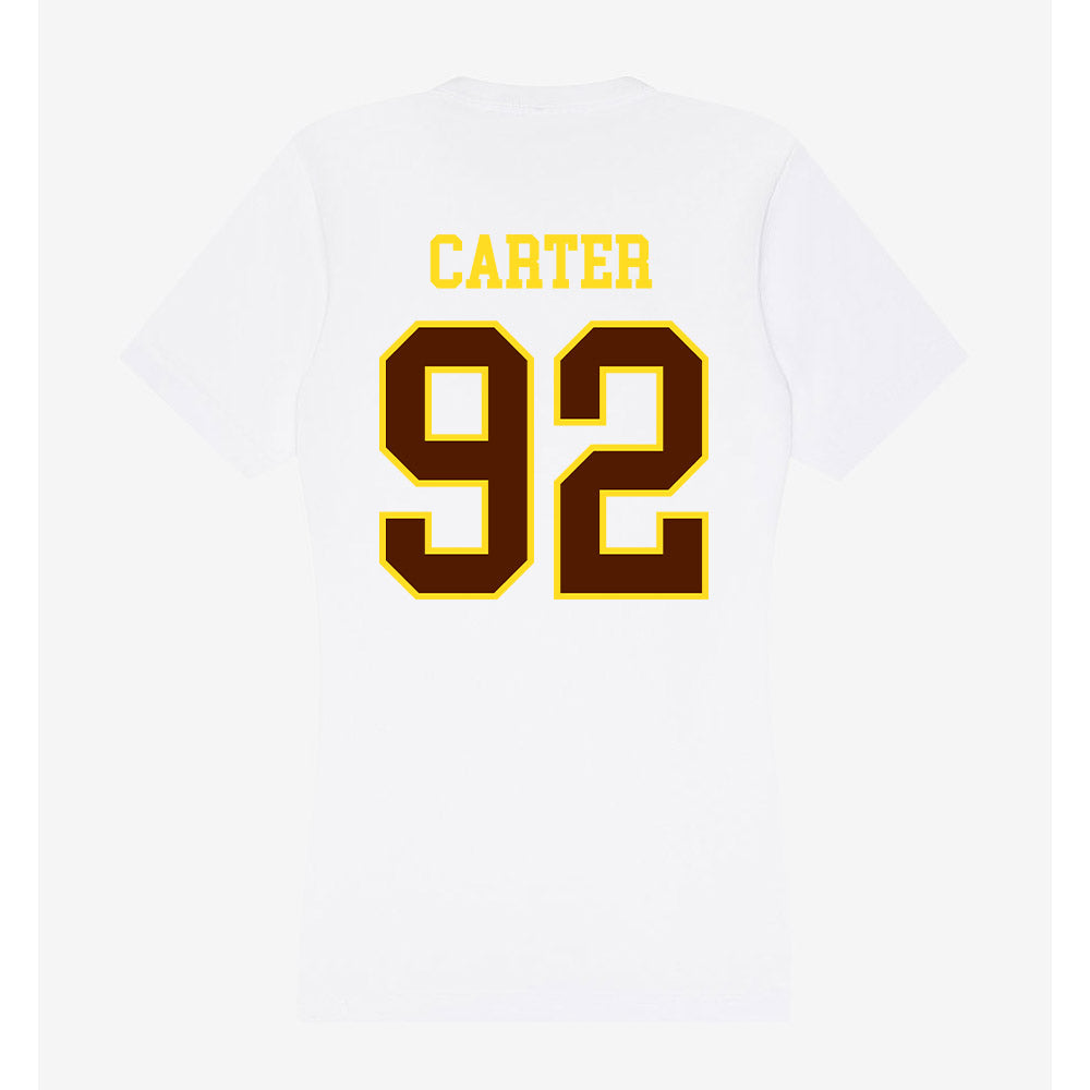Western Michigan - NCAA Football : Gian Carter - Women's V-Neck T-Shirt-1