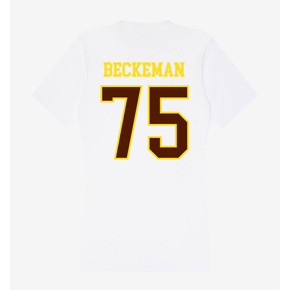Western Michigan - NCAA Football : Spencer Beckeman - Women's V-Neck T-Shirt-1