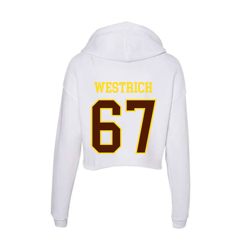 Western Michigan - NCAA Football : Ryan Westrich - Women's Crop Fleece Hooded Sweatshirt-1