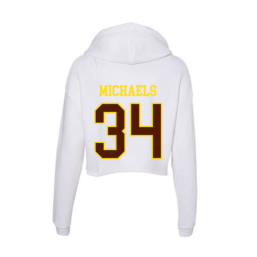 Western Michigan - NCAA Men's Ice Hockey : Owen Michaels - Women's Crop Fleece Hoodie-1