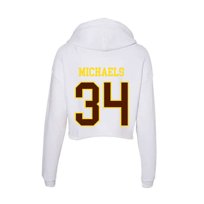 Western Michigan - NCAA Men's Ice Hockey : Owen Michaels - Women's Crop Fleece Hoodie-1