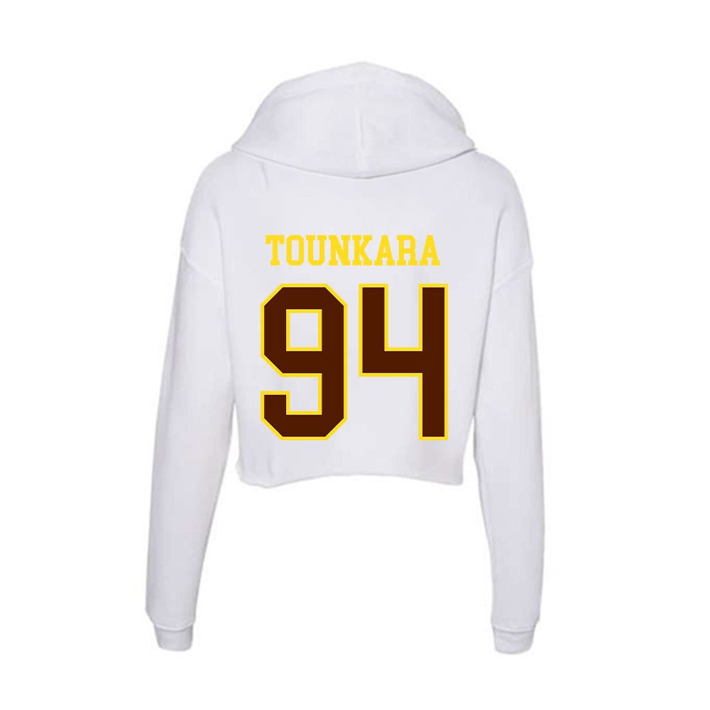 Western Michigan - NCAA Football : Ahmed Tounkara - Women's Crop Fleece Hoodie-1