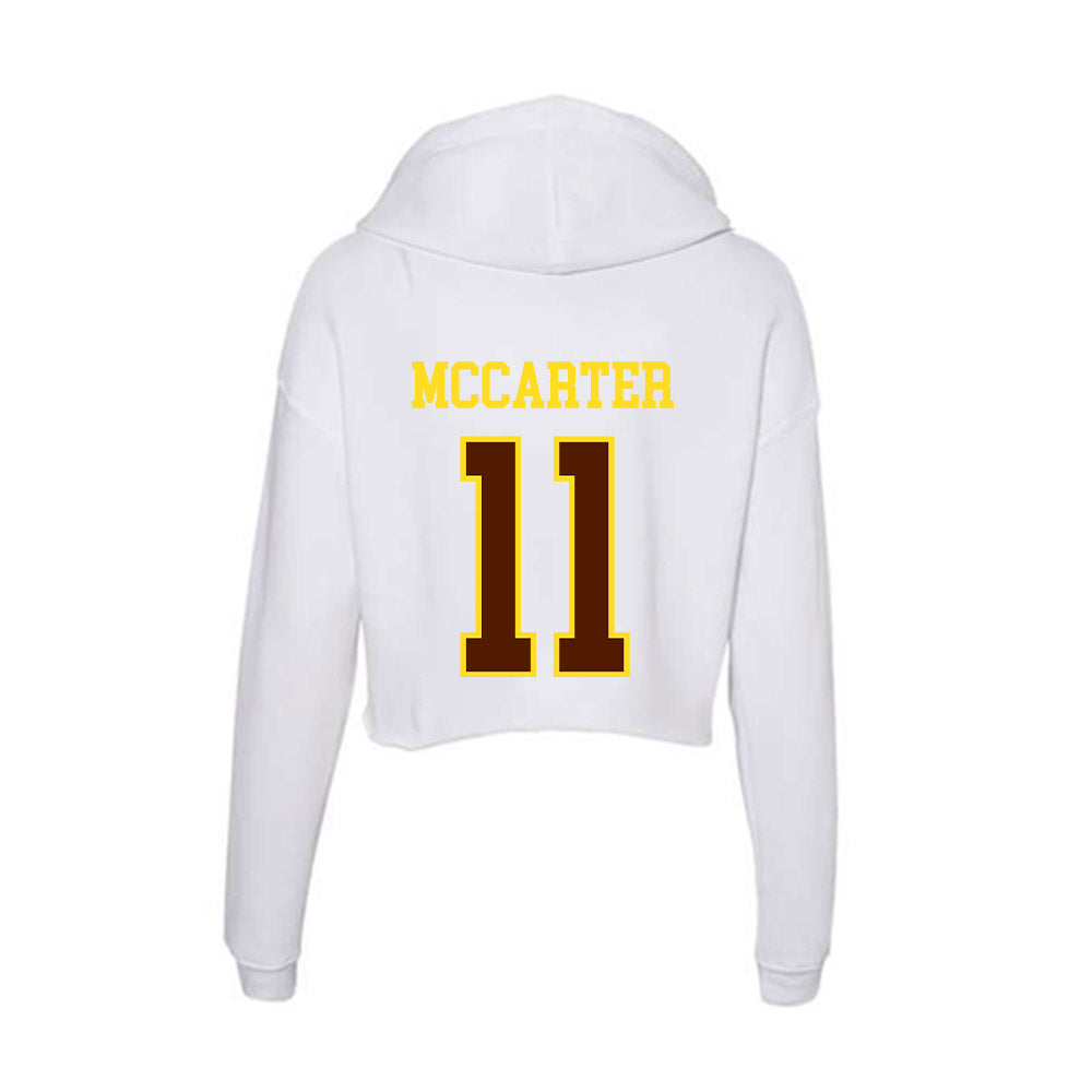 Western Michigan - NCAA Football : Jermar McCarter - Women's Crop Fleece Hoodie-1