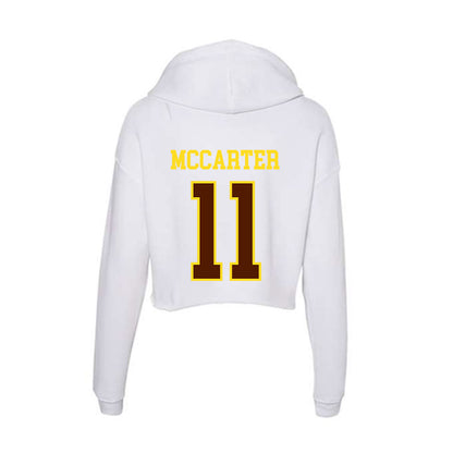 Western Michigan - NCAA Football : Jermar McCarter - Women's Crop Fleece Hoodie-1