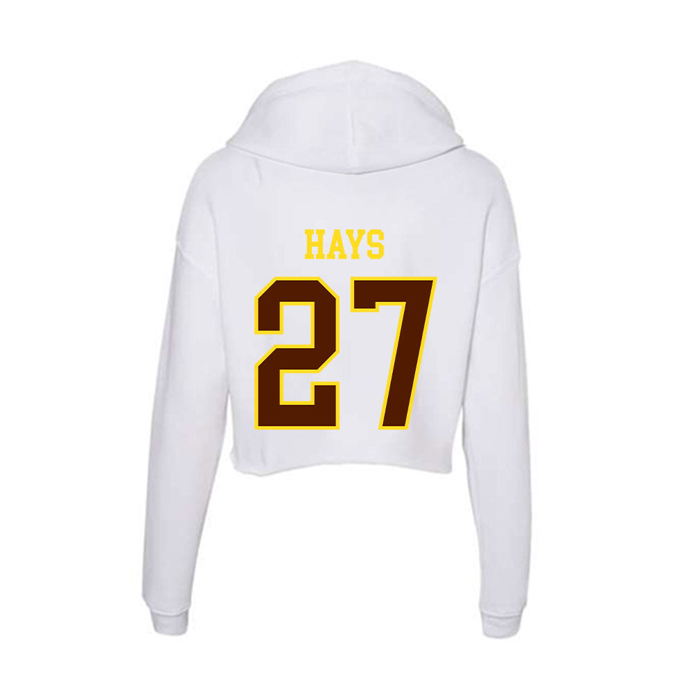 Western Michigan - NCAA Football : JR Hays - Women's Crop Fleece Hoodie-1