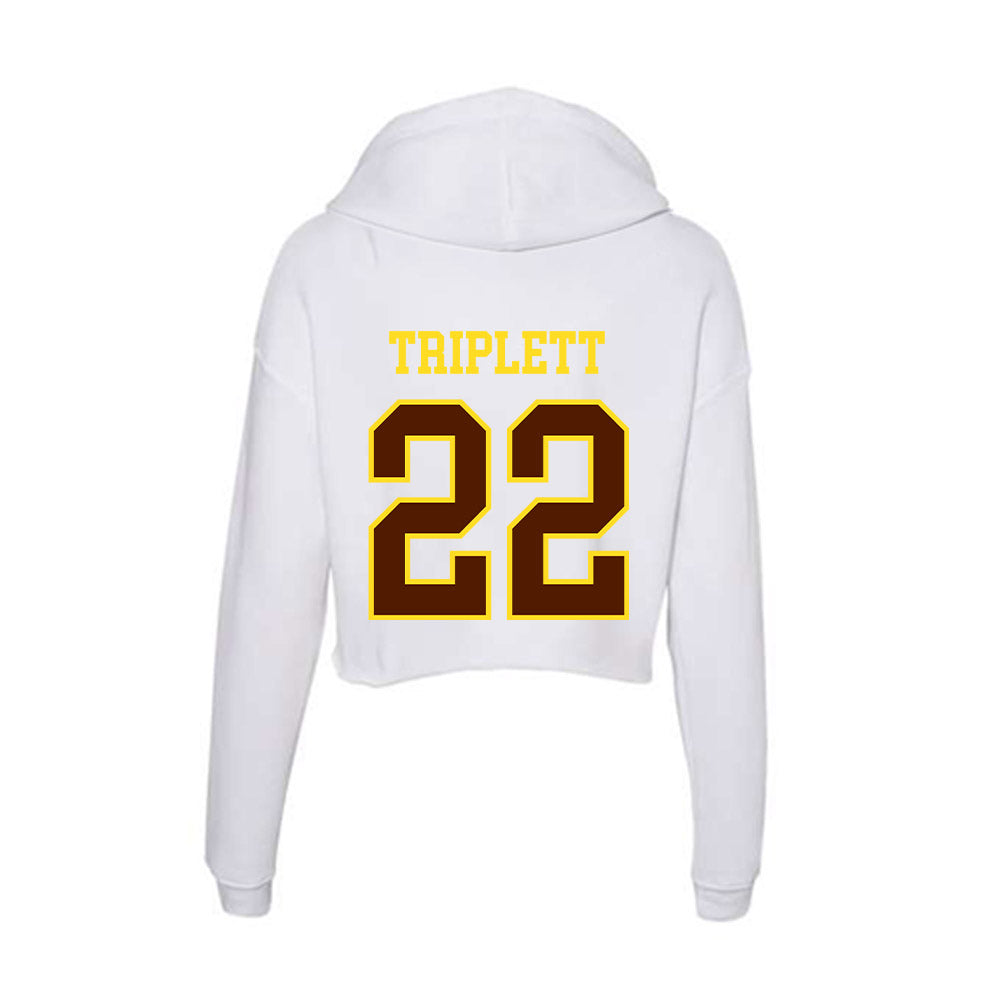 Western Michigan - NCAA Football : Donovan Triplett - Women's Crop Fleece Hoodie-1