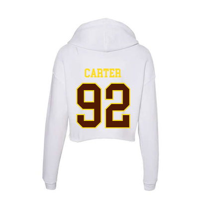 Western Michigan - NCAA Football : Gian Carter - Women's Crop Fleece Hoodie-1
