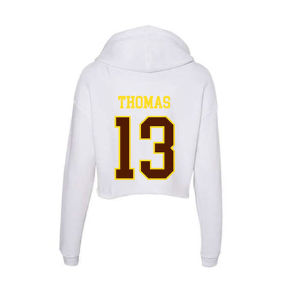 Western Michigan - NCAA Football : Jordon Thomas - Women's Crop Fleece Hoodie-1