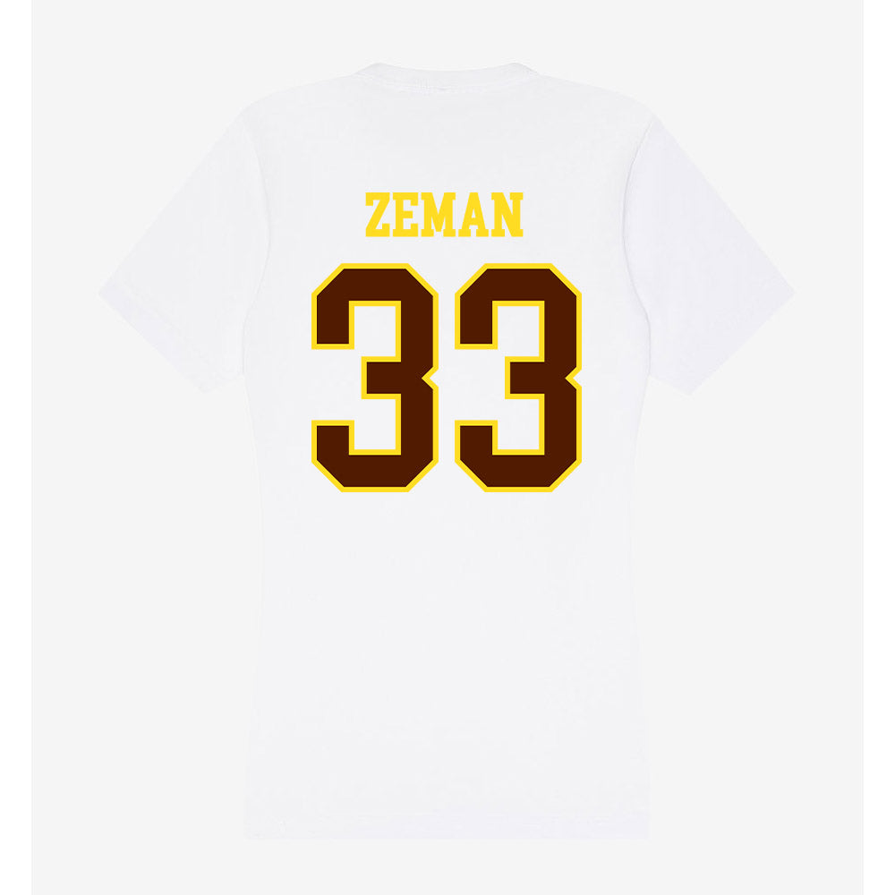 Western Michigan - NCAA Football : Zachary Zeman - Women's V-Neck T-Shirt-1