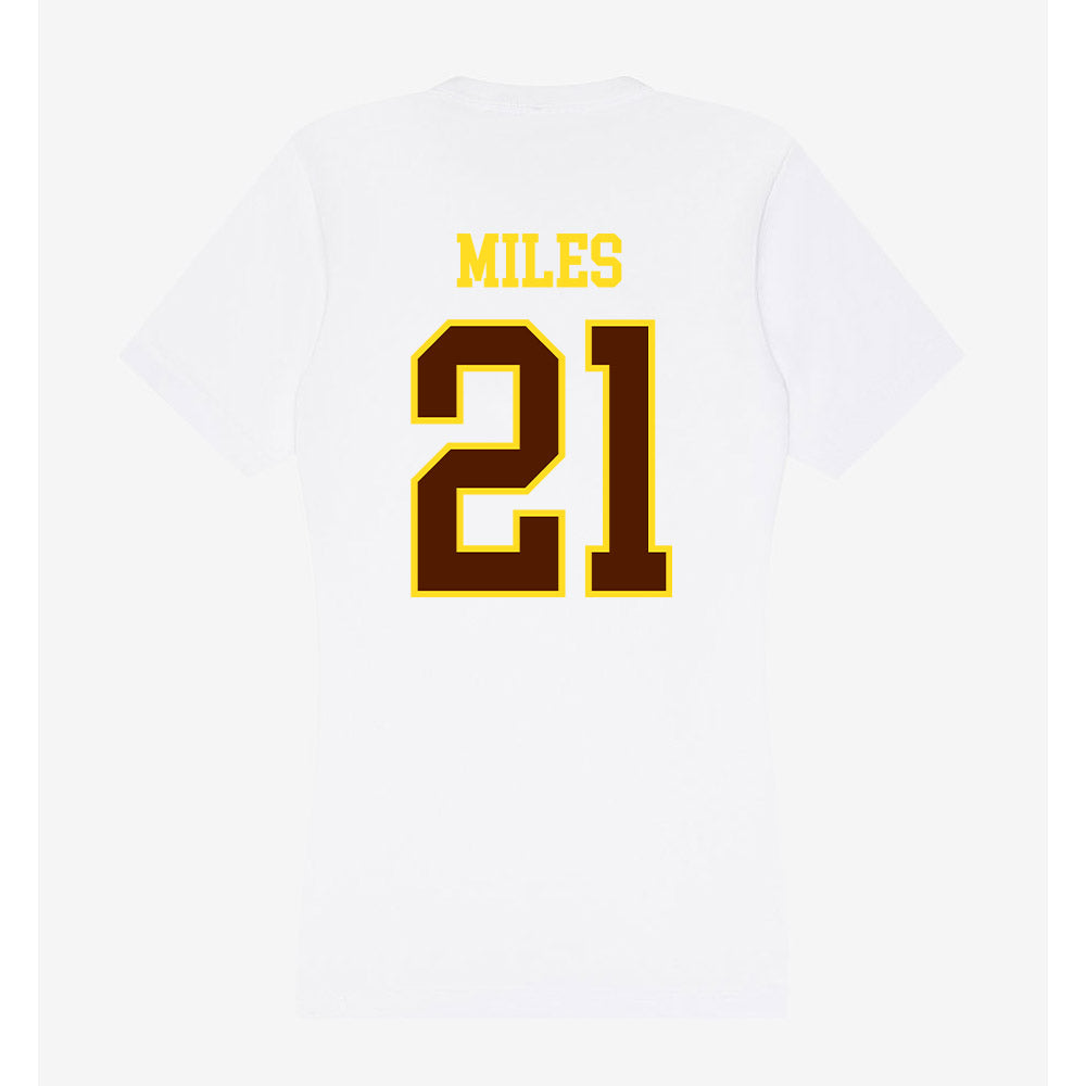 Western Michigan - NCAA Football : CJ Miles - Women's V-Neck T-Shirt-1