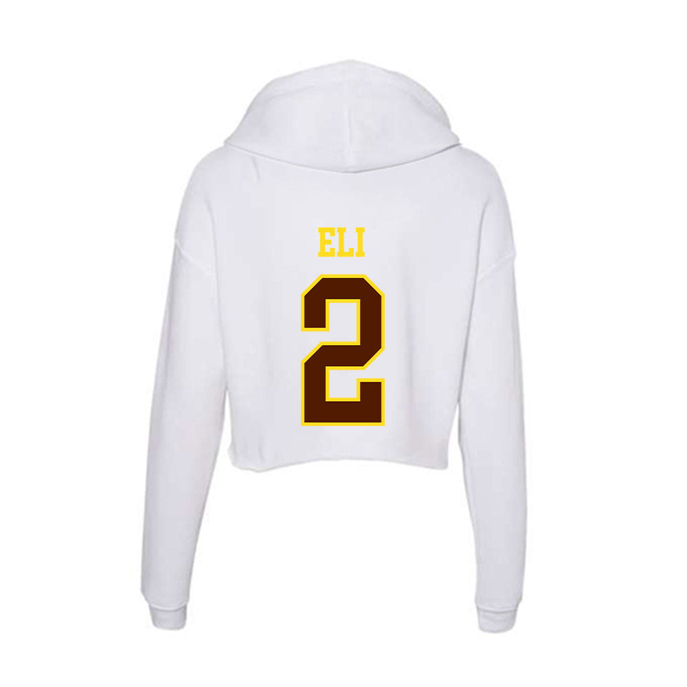 Western Michigan - NCAA Men's Basketball : Joshua Eli - Women's Crop Fleece Hoodie-1