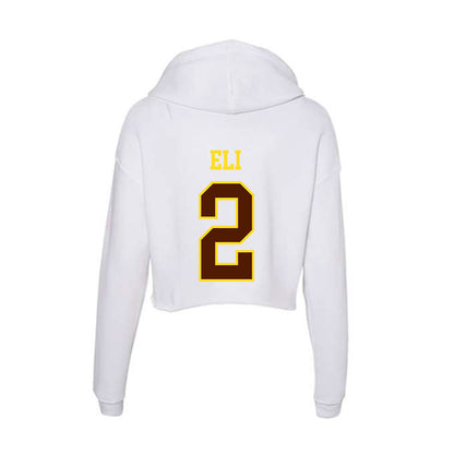 Western Michigan - NCAA Men's Basketball : Joshua Eli - Women's Crop Fleece Hoodie-1