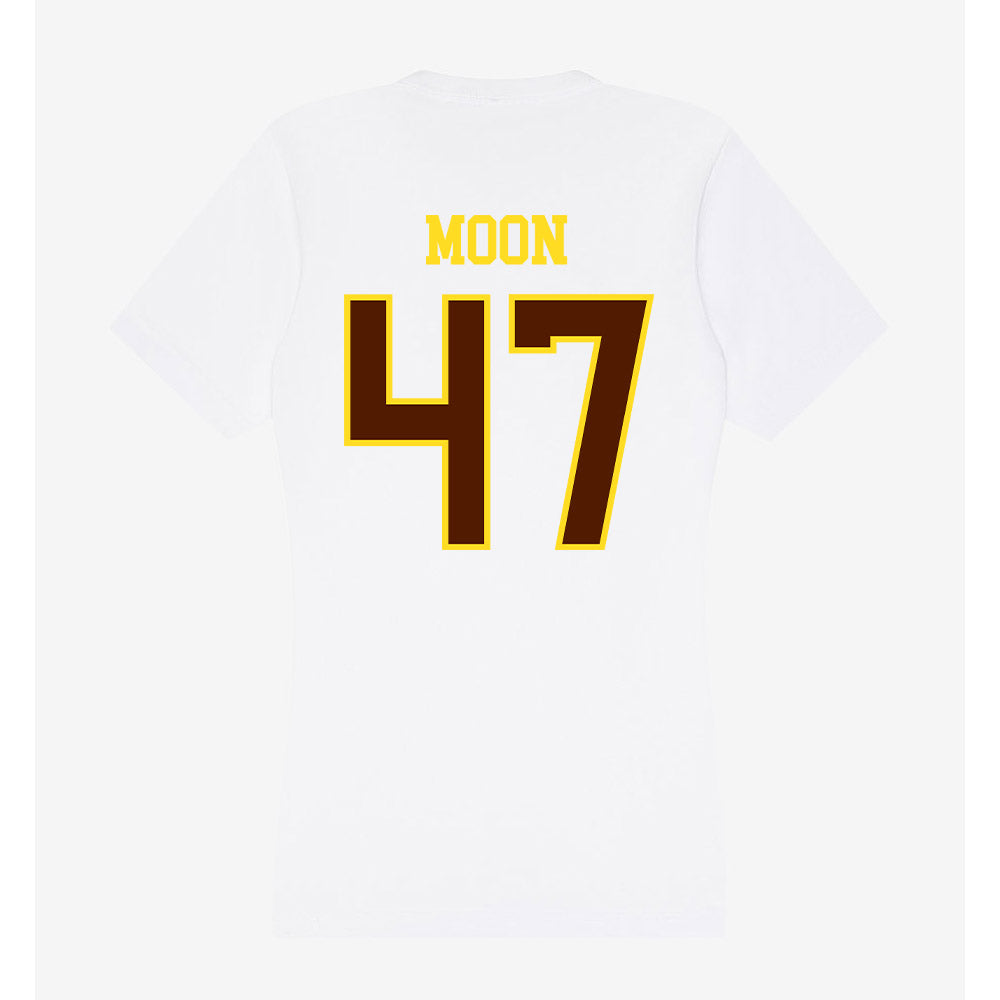Western Michigan - NCAA Football : Domanick Moon - Women's V-Neck T-Shirt-1