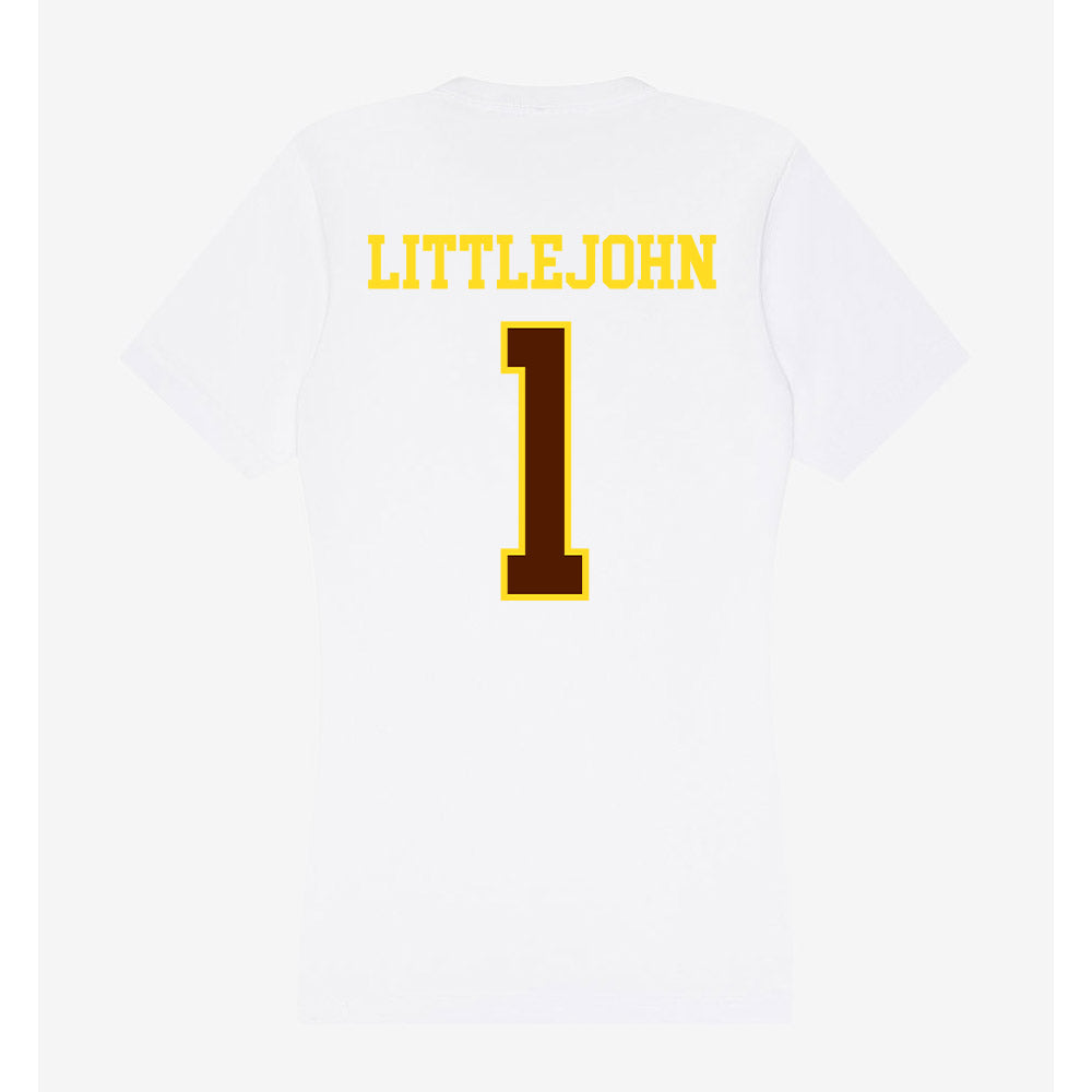 Western Michigan - NCAA Football : Emazon Littlejohn - Women's V-Neck T-Shirt-1