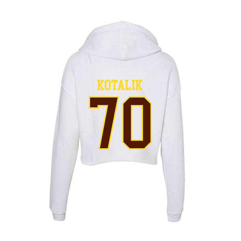 Western Michigan - NCAA Football : KJ Kotalik - Women's Crop Fleece Hoodie-1