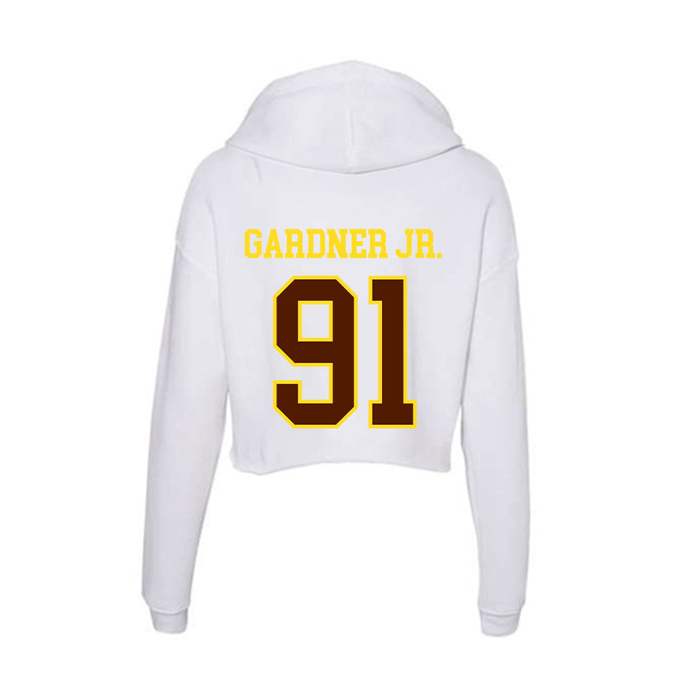 Western Michigan - NCAA Football : Scoop Gardner Jr. - Women's Crop Fleece Hoodie-1