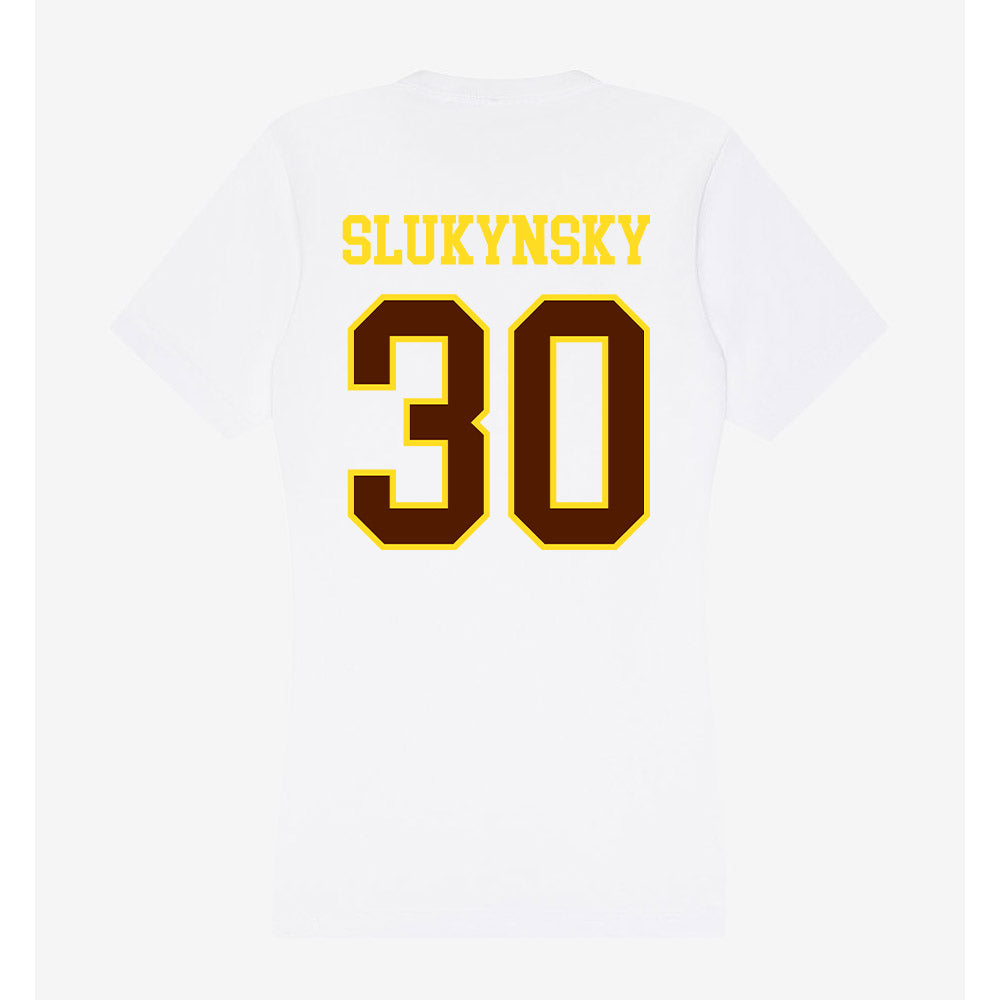 Western Michigan - NCAA Men's Ice Hockey : Hampton Slukynsky - Women's V-Neck T-Shirt-1