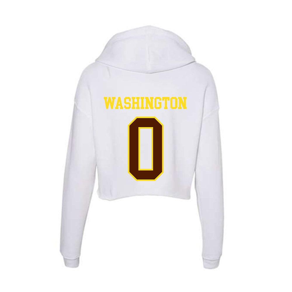 Western Michigan - NCAA Men's Basketball : Jaylen Washington - Women's Crop Fleece Hooded Sweatshirt-1
