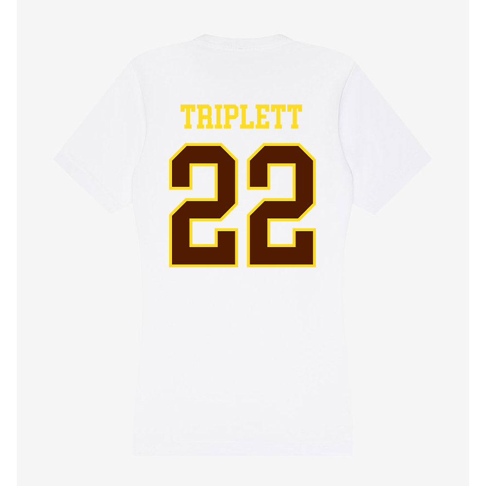 Western Michigan - NCAA Football : Donovan Triplett - Women's V-Neck T-Shirt-1