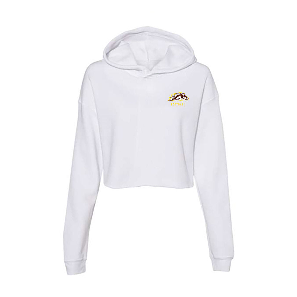 Western Michigan - NCAA Football : Max Baker II - Women's Crop Fleece Hooded Sweatshirt-0