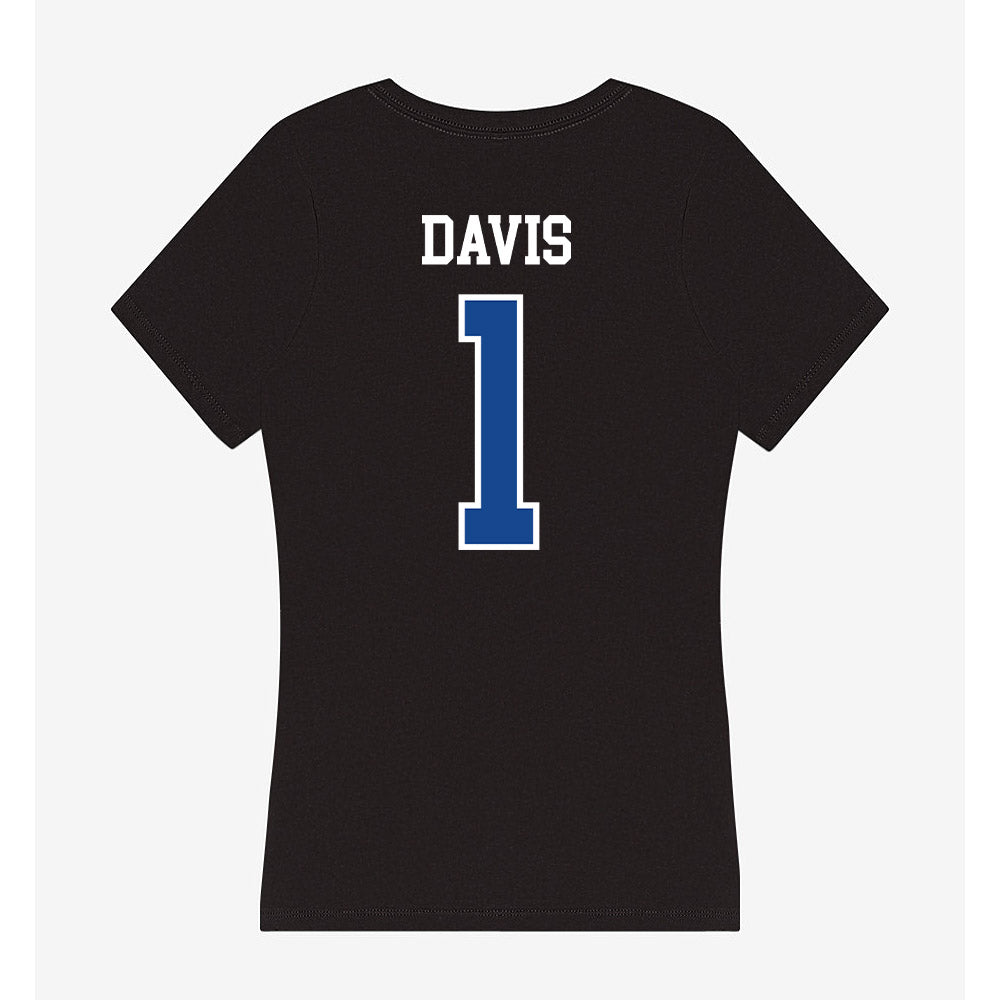 Hampton - NCAA Men's Basketball : Aaron Davis - Classic Shersey Women's V-Neck T-Shirt-1