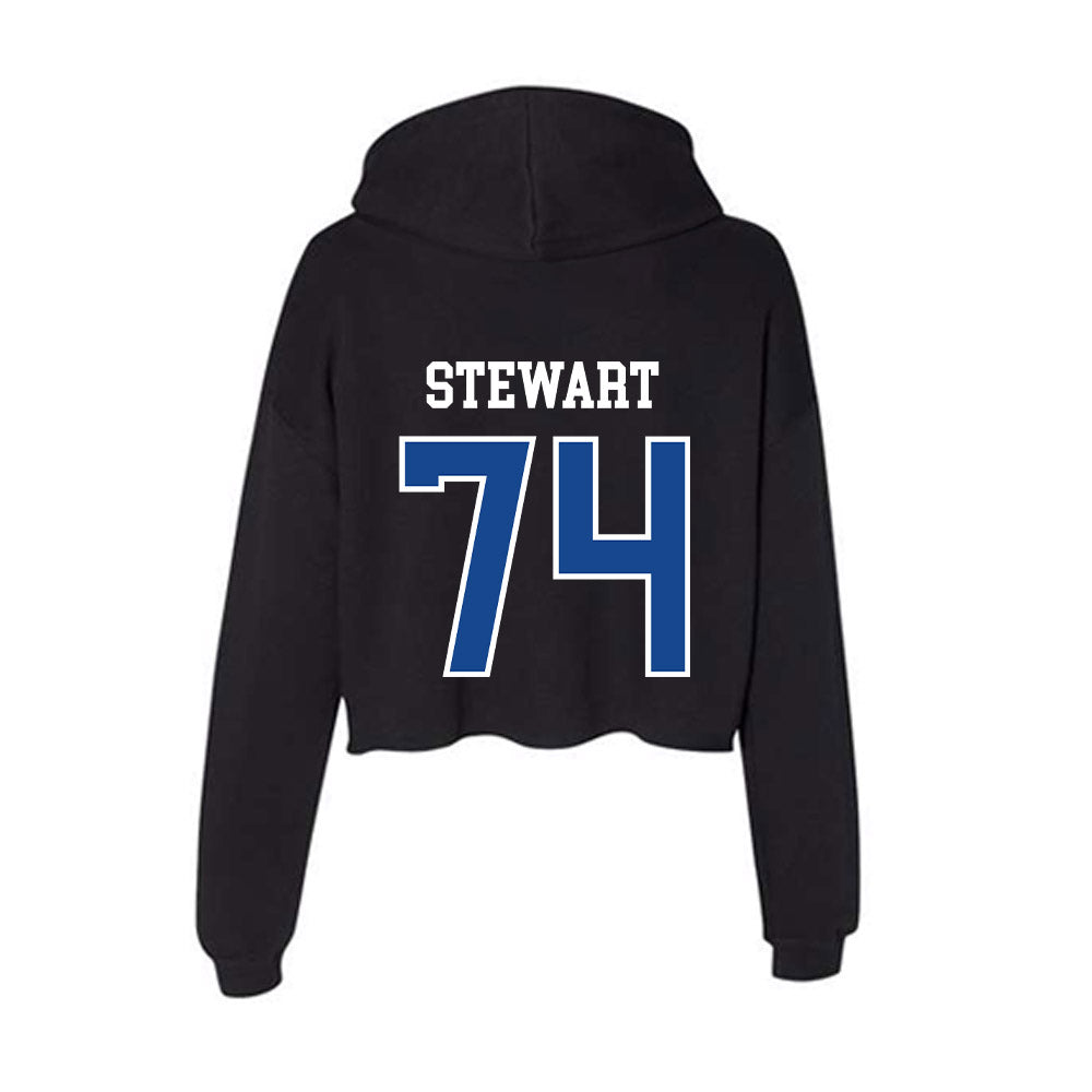 Hampton - NCAA Football : Damaurius Stewart - Classic Shersey Women's Crop Fleece Hooded Sweatshirt-1