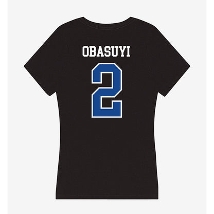 Hampton - NCAA Women's Basketball : Eghosa Obasuyi - Classic Shersey Women's V-Neck T-Shirt-1