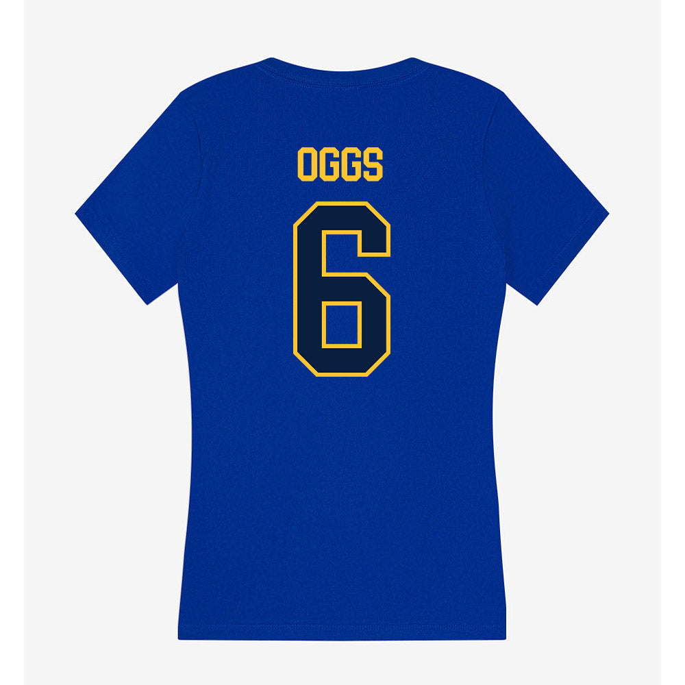 East Tennessee State - NCAA Football : Jivon Oggs - Women's V-Neck T-Shirt-1