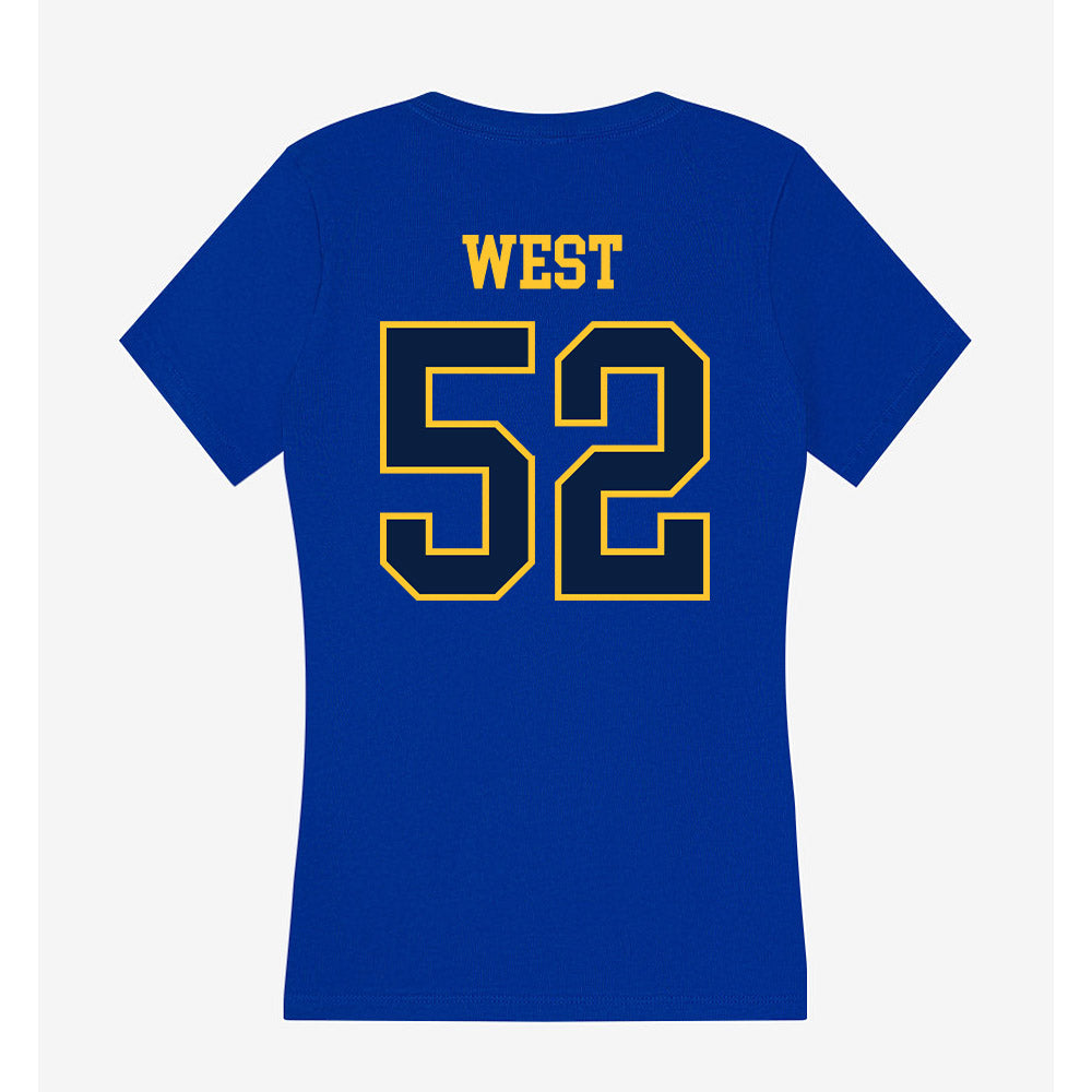 East Tennessee State - NCAA Football : Frank West - Women's V-Neck T-Shirt-1