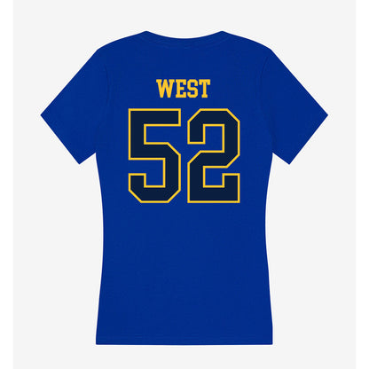 East Tennessee State - NCAA Football : Frank West - Women's V-Neck T-Shirt-1