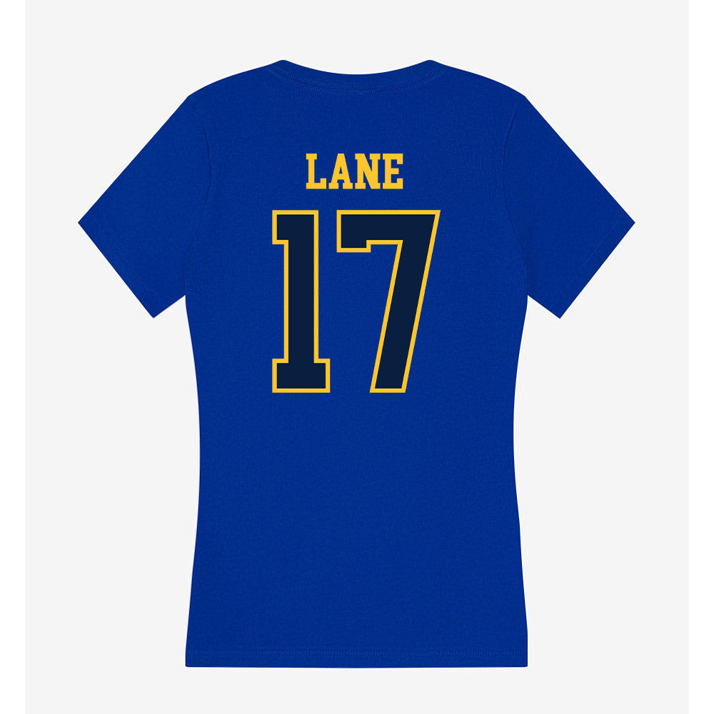 East Tennessee State - NCAA Football : Ethan Lane - Women's V-Neck T-Shirt-1
