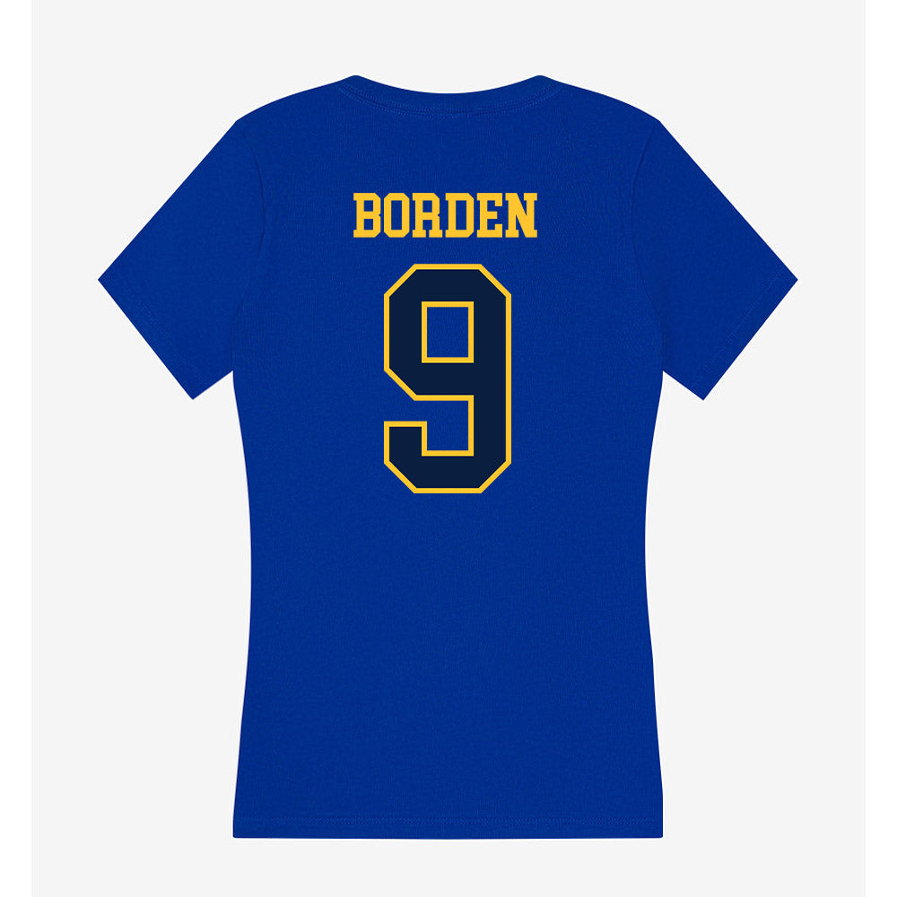 East Tennessee State - NCAA Football : Donya Borden - Women's V-Neck T-Shirt-1