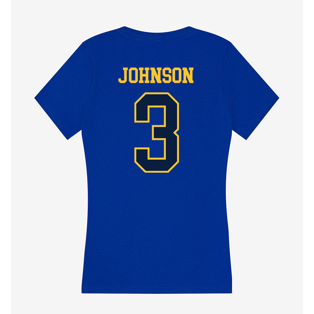 East Tennessee State - NCAA Football : Jarvis Johnson - Women's V-Neck T-Shirt-1