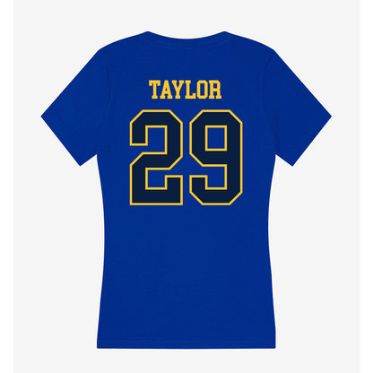 East Tennessee State - NCAA Football : Elijah Taylor - Women's V-Neck T-Shirt-1
