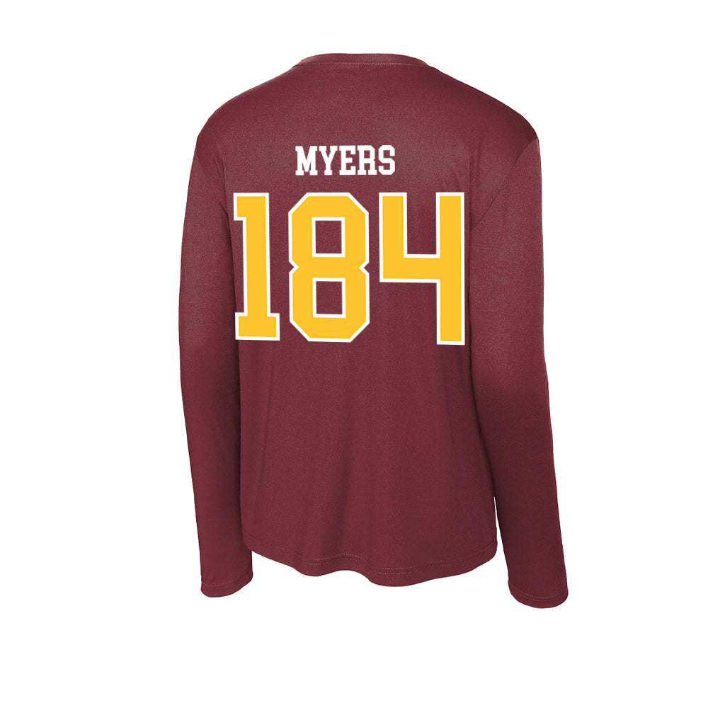Central Michigan - NCAA Wrestling : Trey Myers - Activewear Long Sleeve T-Shirt-1
