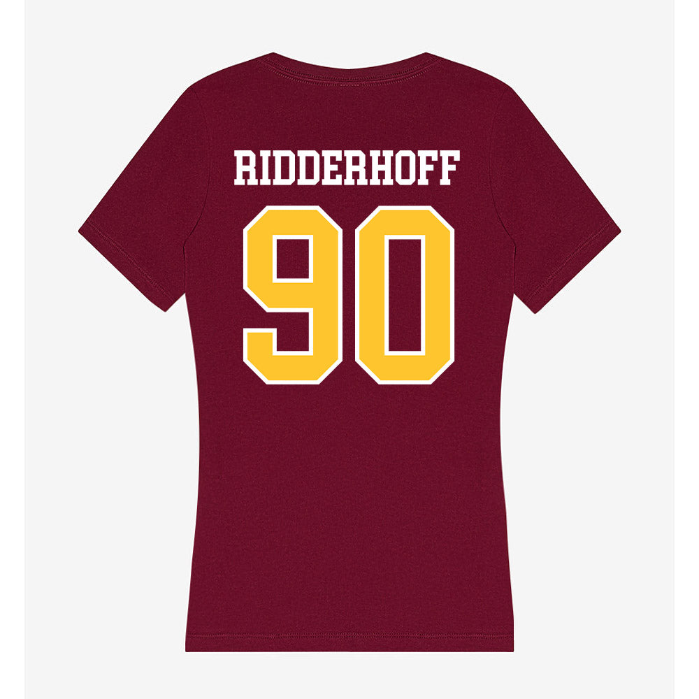 Central Michigan - NCAA Football : Connor Ridderhoff - Women's V-Neck T-Shirt-1