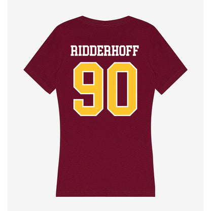 Central Michigan - NCAA Football : Connor Ridderhoff - Women's V-Neck T-Shirt-1