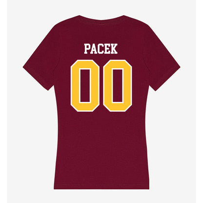 Central Michigan - NCAA Baseball : Zane Pacek - Women's V-Neck T-Shirt-1