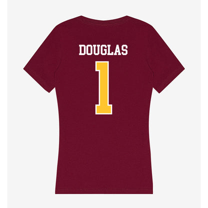 Central Michigan - NCAA Football : Jjajryn Douglas - Women's V-Neck T-Shirt-1